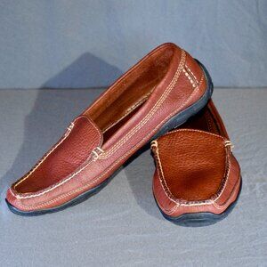 LL Bean Men's Size 9 Brown Leather Driving Moccasin Loafers Slip On